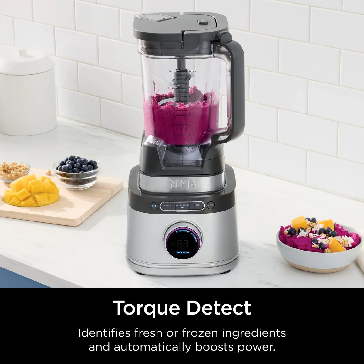 Nouveauté 2026 – Système de cuisine Ninja Detect TB400 : mixeur et robot culinaire avec technologie Blend Sense, argent
