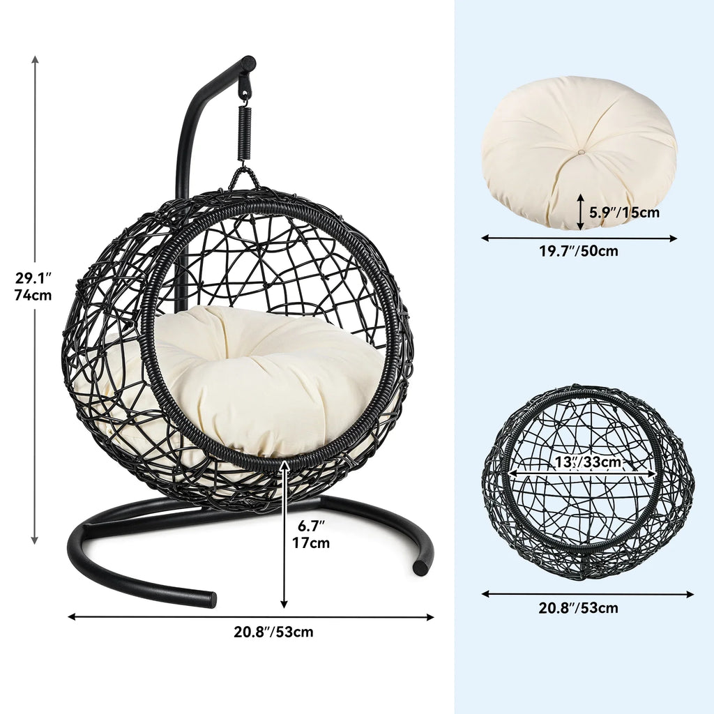 Nouveauté 2026 – Lit surélevé pour chat d'intérieur Dextrus avec coussin amovible, marron uni