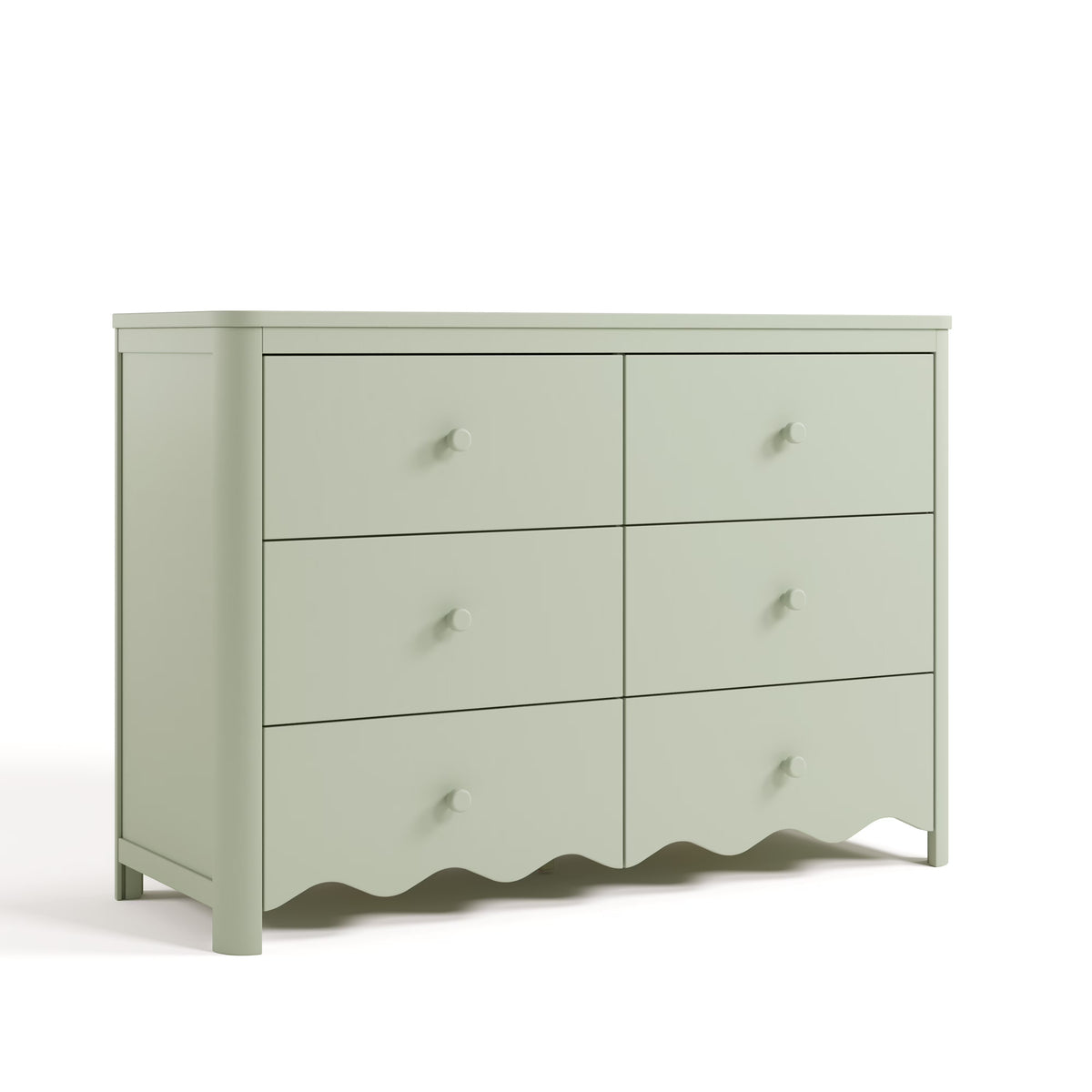 Nouveauté 2026 – Commode pour chambre d'enfant Storkcraft Casablanca 6 tiroirs, couleur sauge