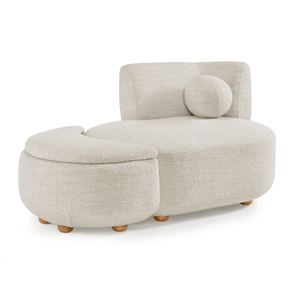 Nouveauté 2026 – Chaise longue et pouf de rangement Juliet en boucle moderne, couleur perle, collection Better Homes & Gardens