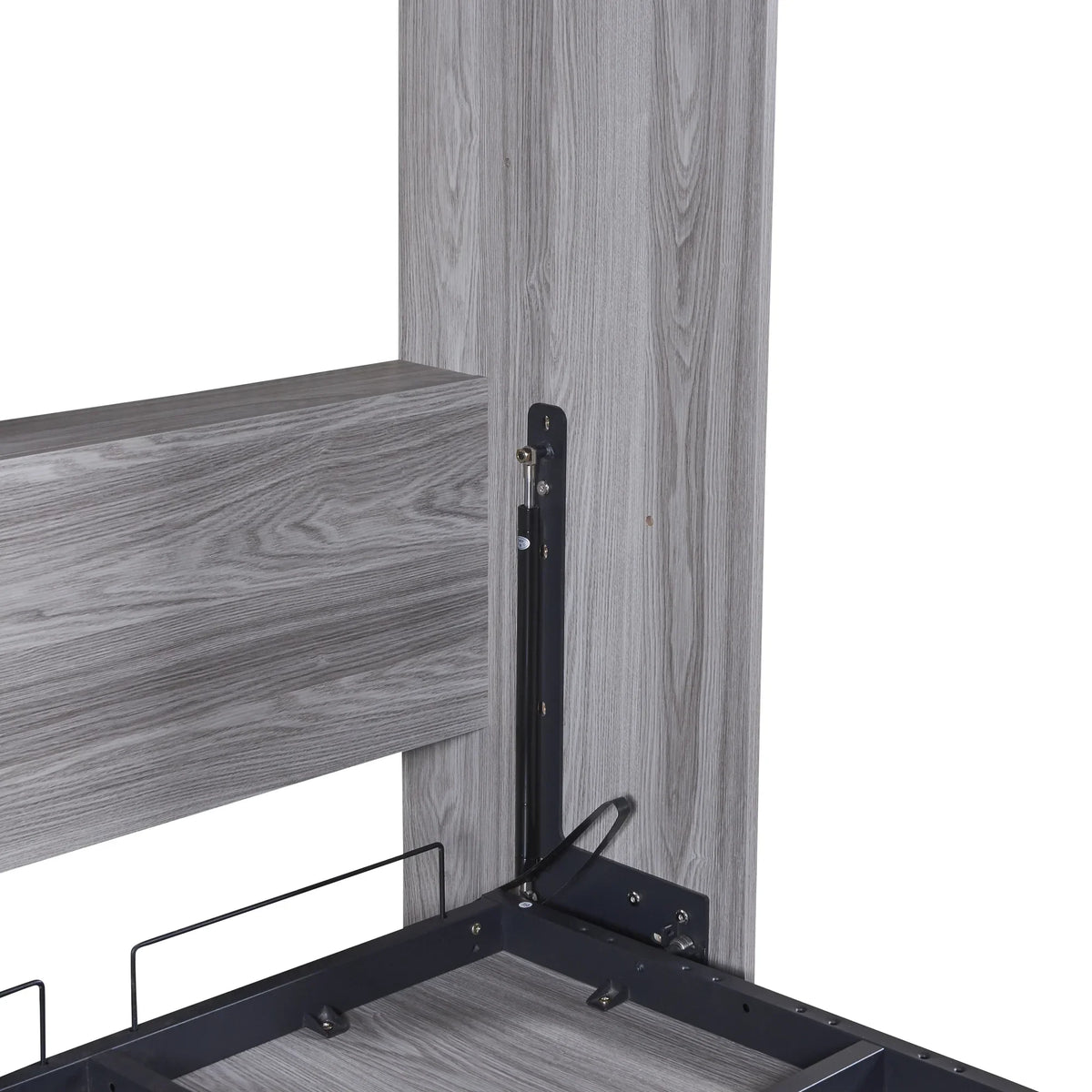 Nouveauté 2026 – Lit escamotable Euroco en pin gris, format simple, transformable en armoire