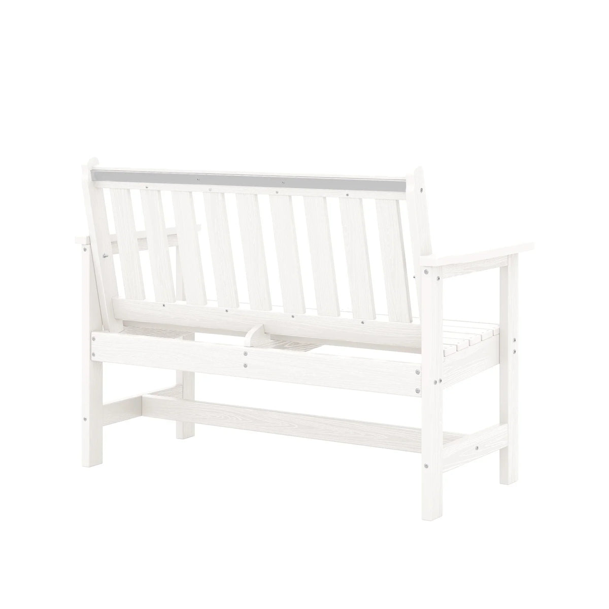 Nouveauté 2026 – Banc d'extérieur SERWALL pour 2 personnes, en PEHD résistant aux intempéries avec renforts en aluminium, supporte jusqu'à 300 kg, confortable pour terrasse, jardin et véranda, noir