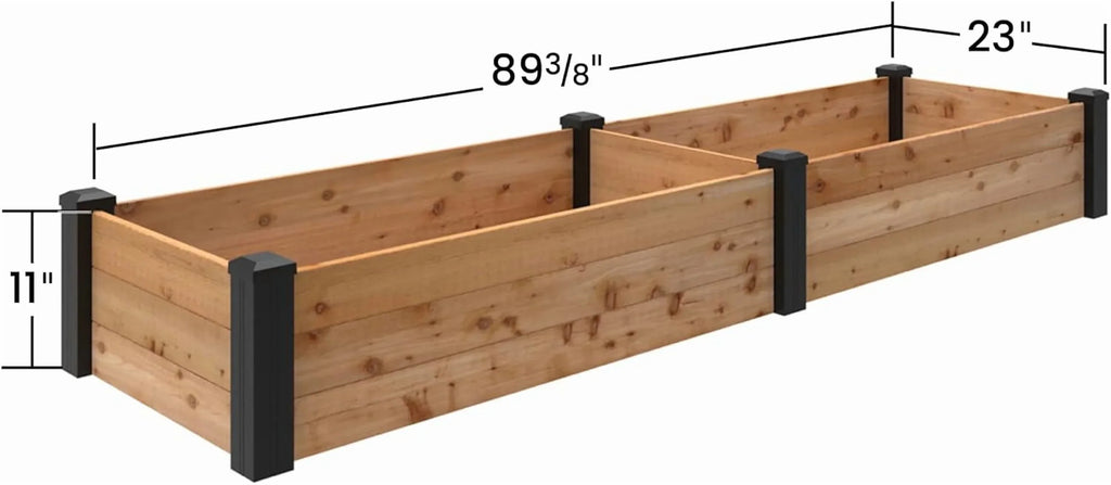 Nouveauté 2026 – Potager surélevé en cèdre naturel Haven de 60 cm x 240 cm (Outdoor Essentials Haven