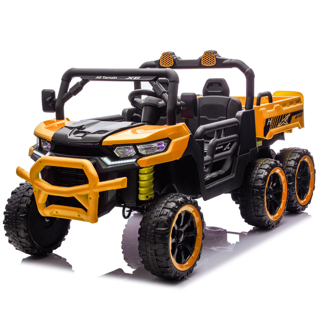 Nouveauté 2026 – Camion électrique Xuanlur 24V 2 places pour enfants , avec moteur 2x200W, benne basculante/pelle, pneus résistants, lumières LED, musique et télécommande, noir