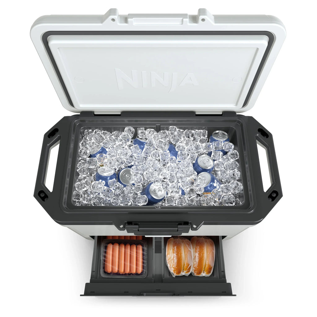 Nouveauté 2026 – Glacière rigide Ninja FrostVault 50 pintes avec zone sèche, grise, FB151GY