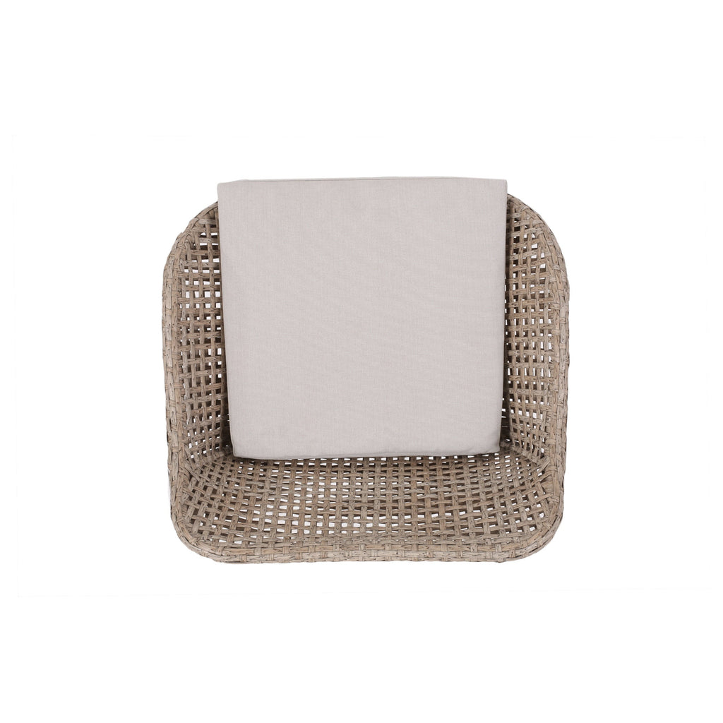 Nouveauté 2026 – Tabourets de bar d'extérieur Verano en résine tressée et métal avec coussin, lot de 4, coloris marron et beige