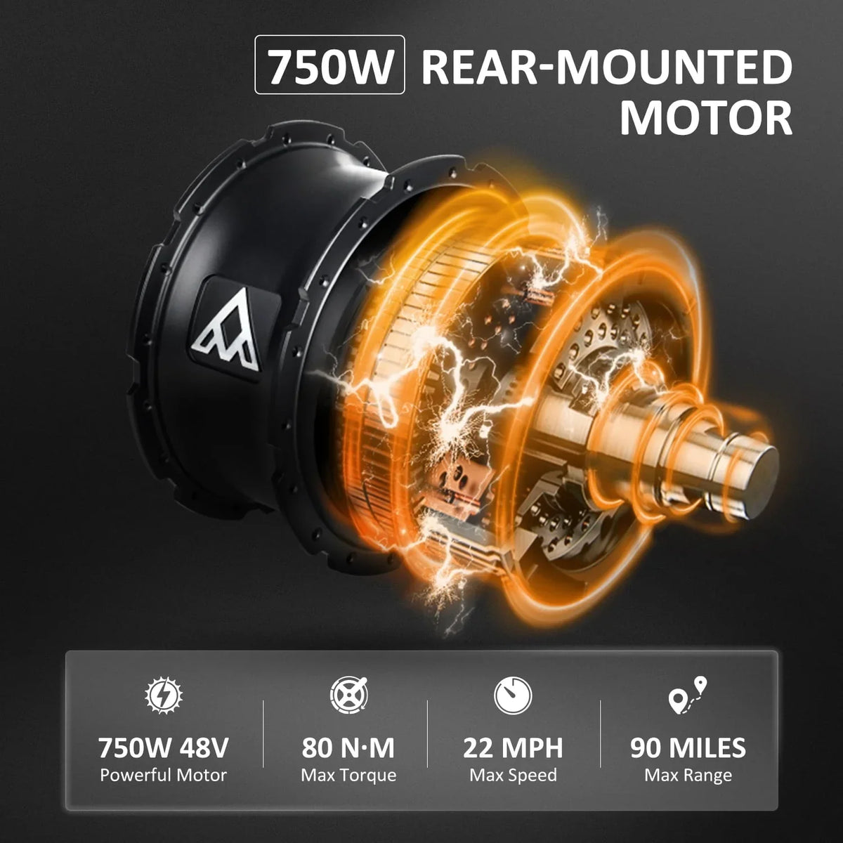 Nouveauté 2026 – Tricycle électrique Addmotor , 750 W, pliable, pour adultes, batterie amovible 48 V 20 Ah, pneus larges 20 pouces avec différentiel arrière, M-330F jaune