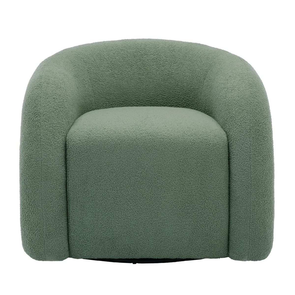 Nouveauté 2026 – Fauteuil pivotant 360" pour salon, fauteuil tonneau bouclé, canapé une place, fauteuil de lecture, vert sauge