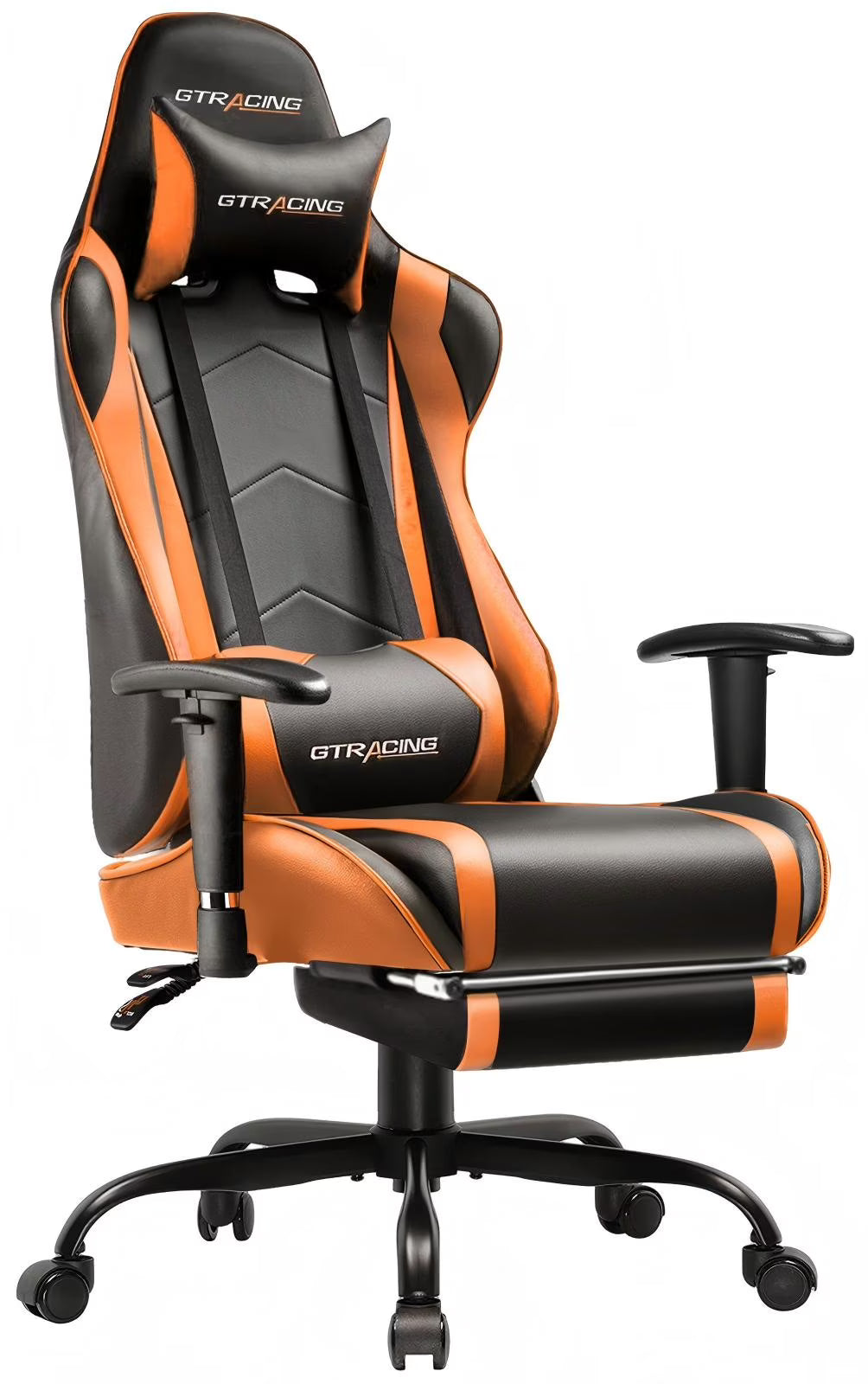 Nouveauté 2026 – Chaise de jeu GTRACING , chaise de bureau ergonomique avec soutien lombaire, revêtement en cuir PU, repose-pieds et appui-tête réglable, rouge