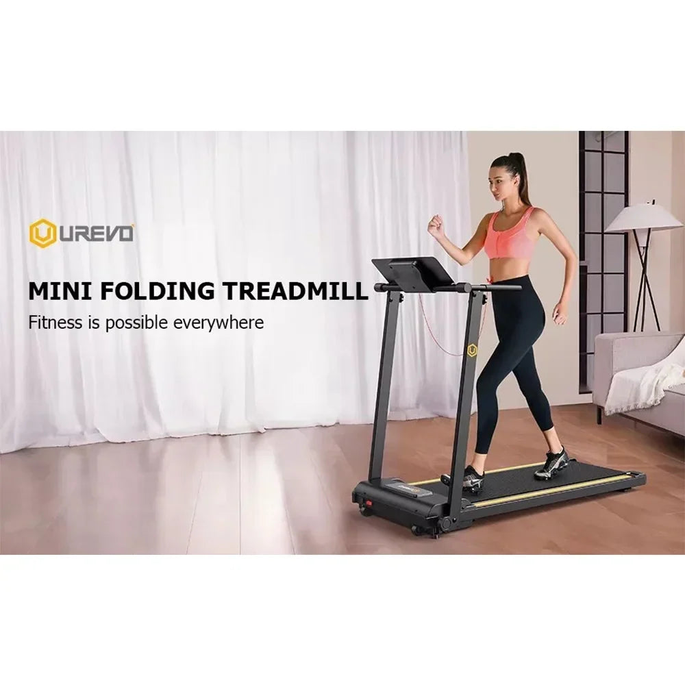 Nouveauté 2026 – Tapis de course pliable UREVO , mini-tapis de course portable de 2,25 CV pour la maison et le bureau, tapis de course compact avec 12 modes HIIT, écran LCD, capacité de 120 kg