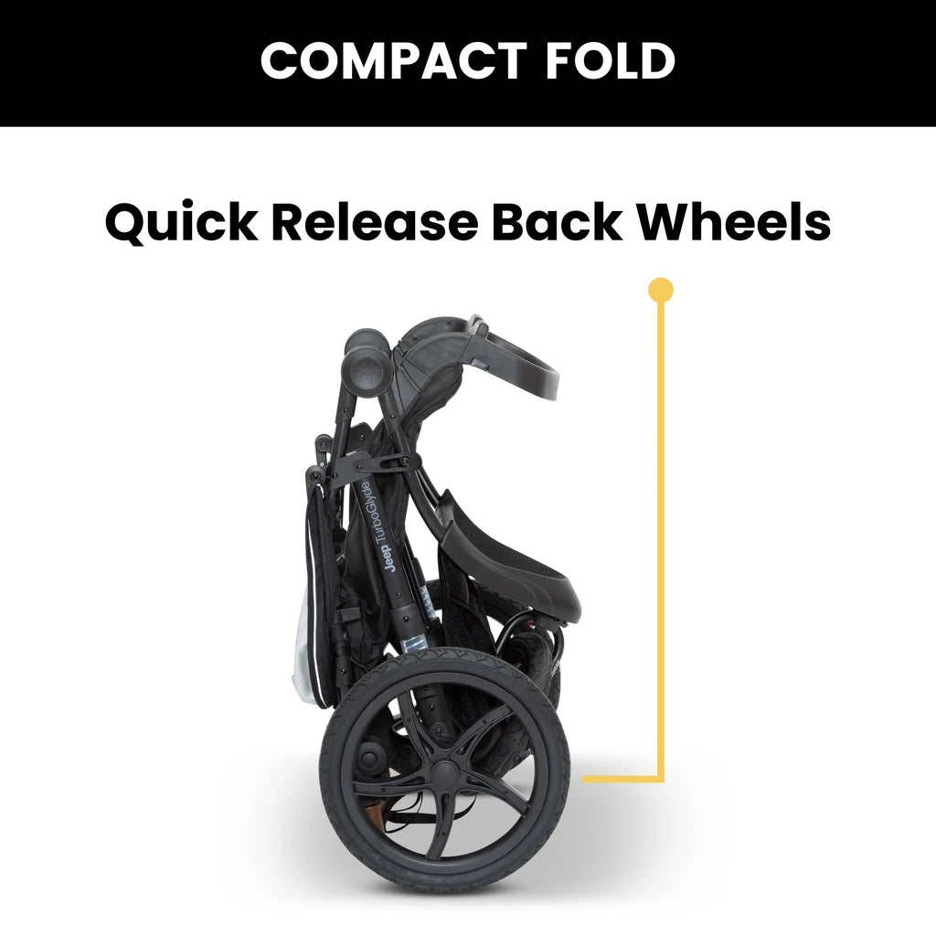 Nouveauté 2026 – Poussette de jogging Jeep TurboGlyde de Delta Children, noire