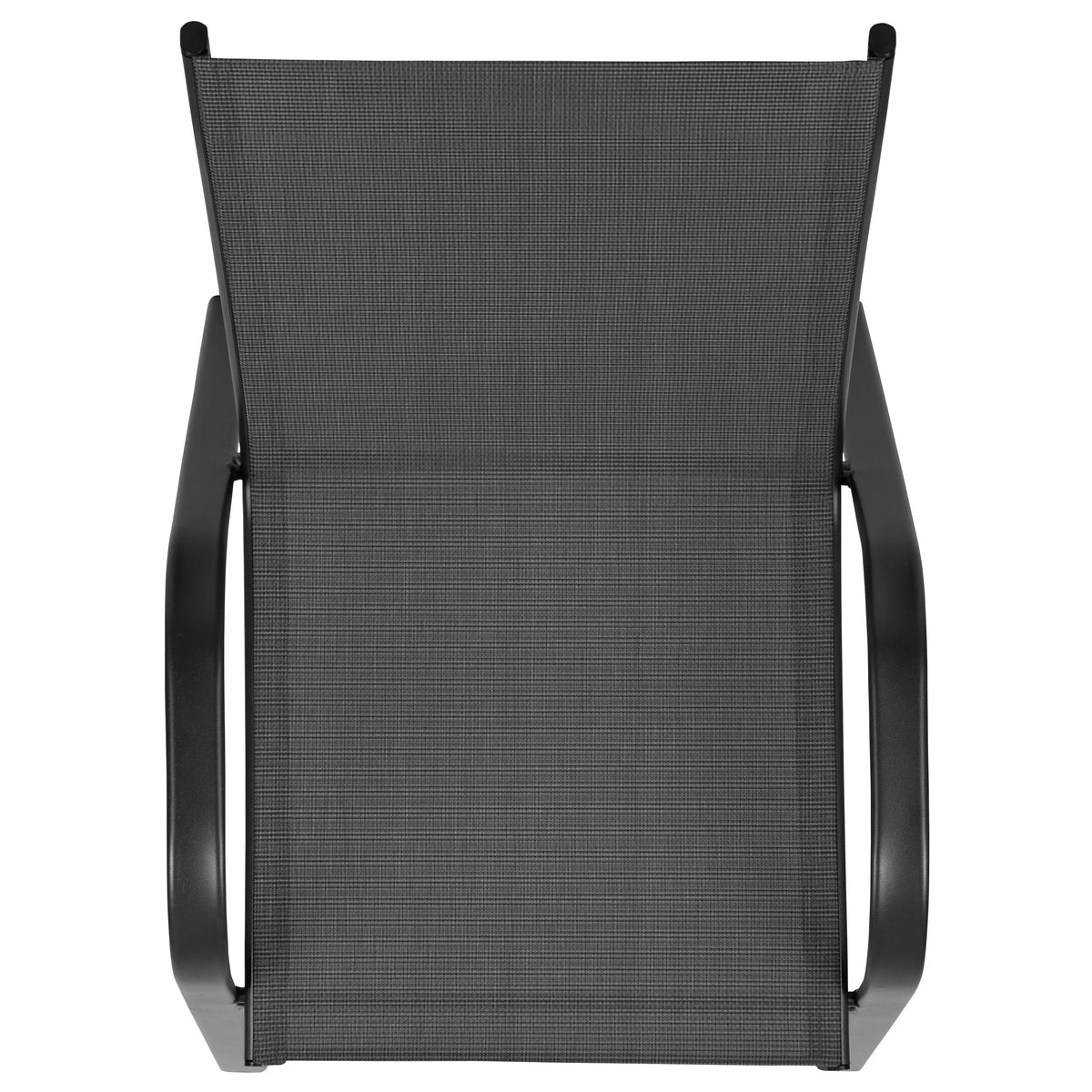 Nouveauté 2026 – Lot de 5 chaises empilables d'extérieur BizChair noires , revêtement Flex Comfort et structure en métal