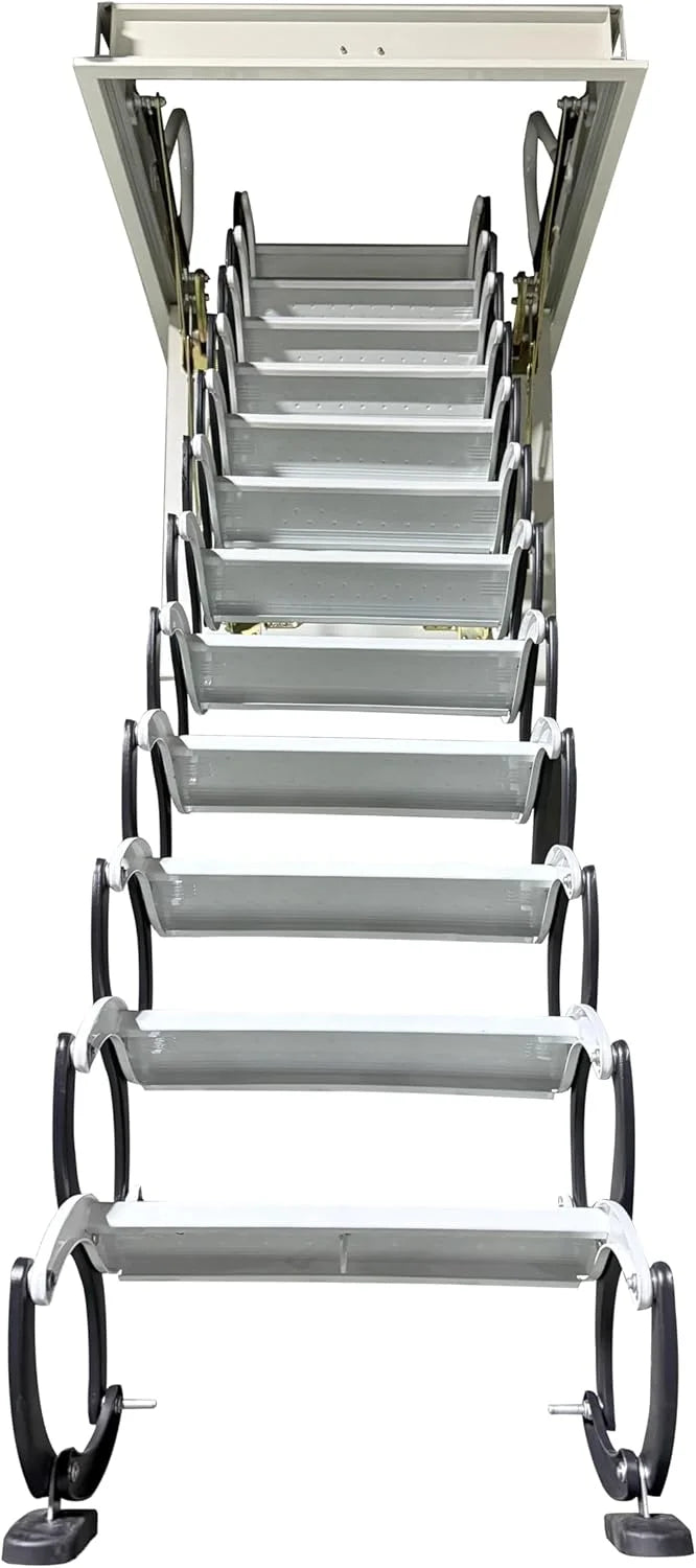 Nouveauté 2026 – Échelle de grenier Attic , dimensions de l'ouverture brute : 76 cm x 76 cm, 12 marches, hauteur : 3 m