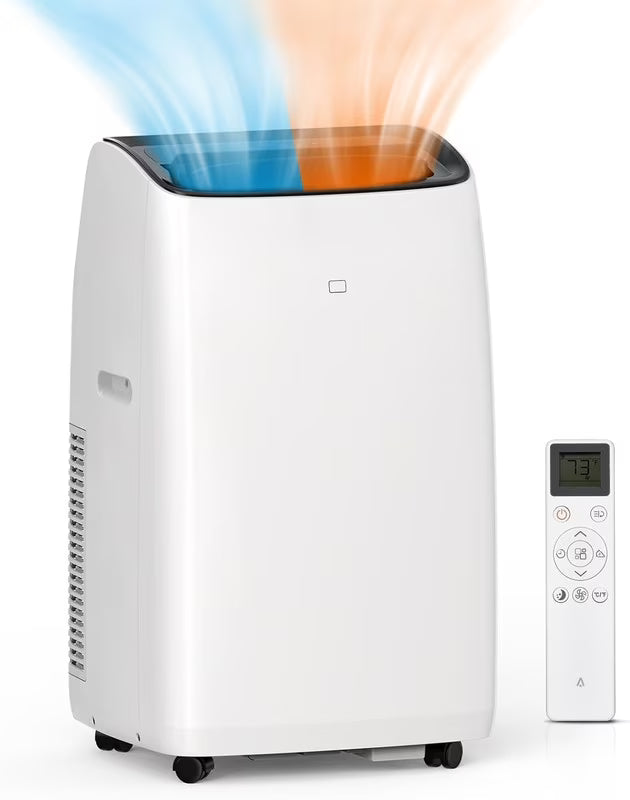 Nouveauté 2026 – Climatiseur portable , 14 000 BTU, idéal pour les pièces jusqu'à 70 m², avec chauffage, mode nuit, déshumidificateur, ventilateur, télécommande, minuterie 24 h, installation facile pour les chambres, finition noire