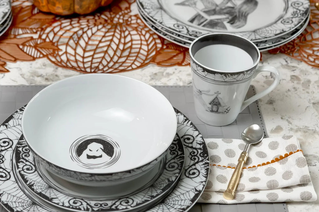 Nouveauté 2026 – Service de table en céramique 16 pièces L'Étrange Noël de Monsieur Jack