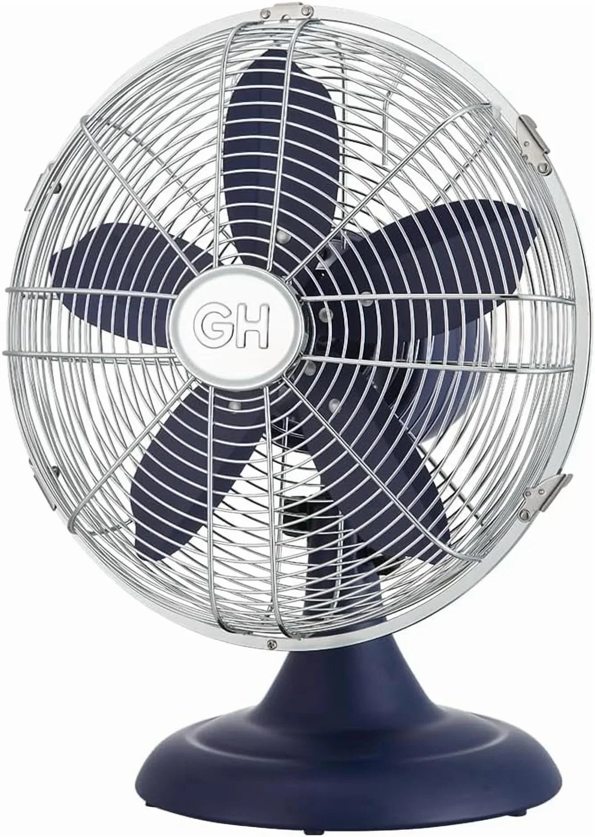 Nouveauté 2026 – Ventilateur de table rétro tout métal Good Housekeeping (92618) avec 3 vitesses, large oscillation et poignée de transport