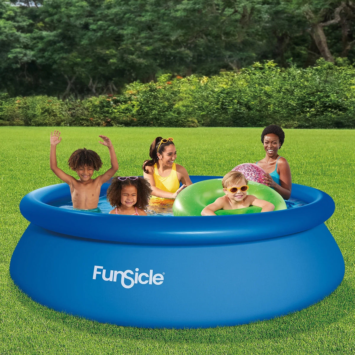 Nouveauté 2026 – Piscine hors sol ronde Funsicle QuickSet de 2,4 m (8 pi), à partir de 6 ans