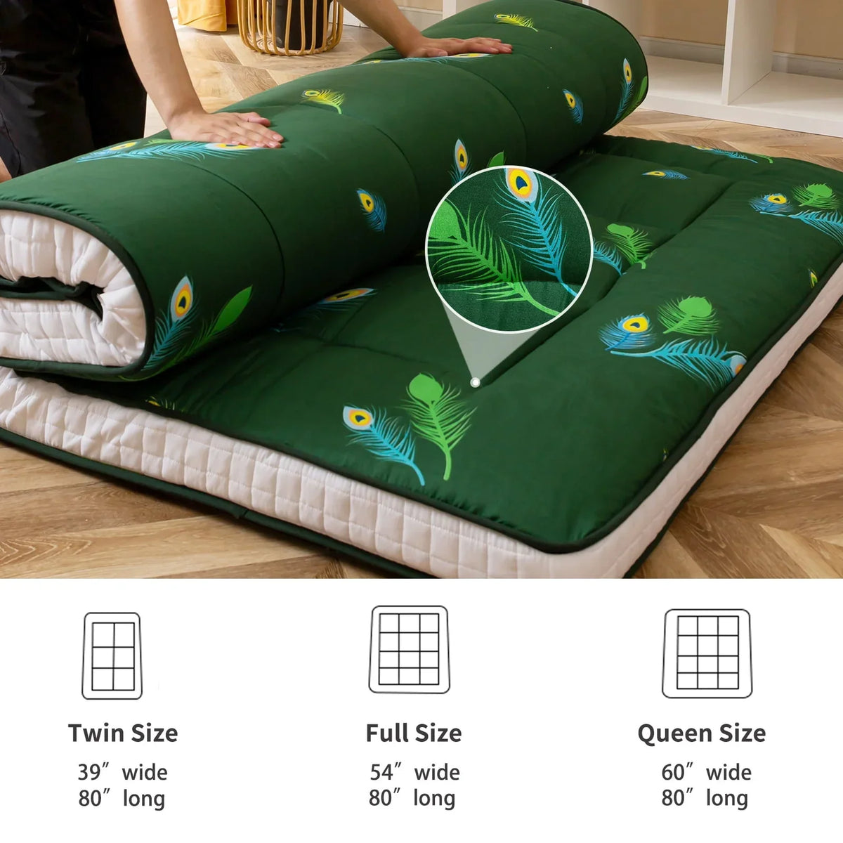 Nouveauté 2026 – Matelas de sol futon extra épais , matelas japonais pliable et enroulable rembourré, matelas de camping portable Shikibuton