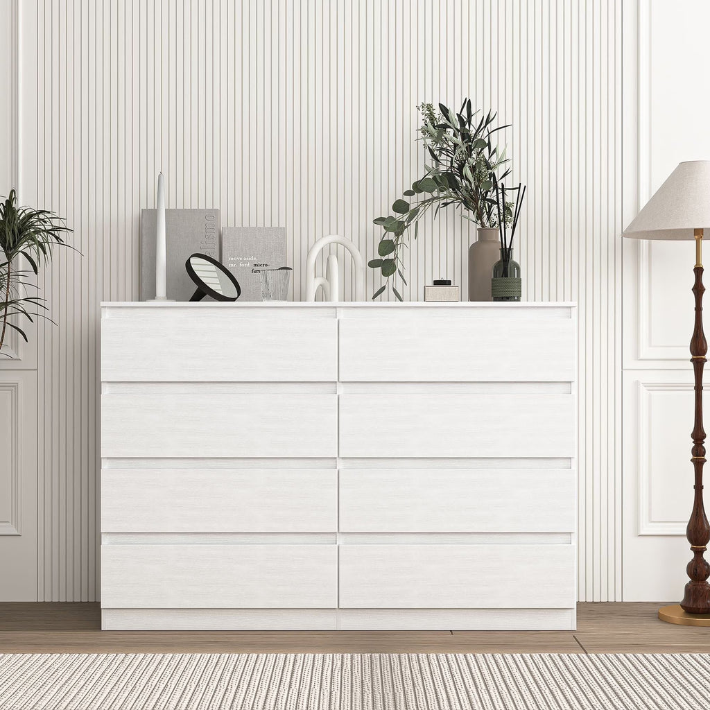 Nouveauté 2026 – Commode Resenkos moderne style milieu du siècle, 6 tiroirs, large, pour chambre à coucher, grise