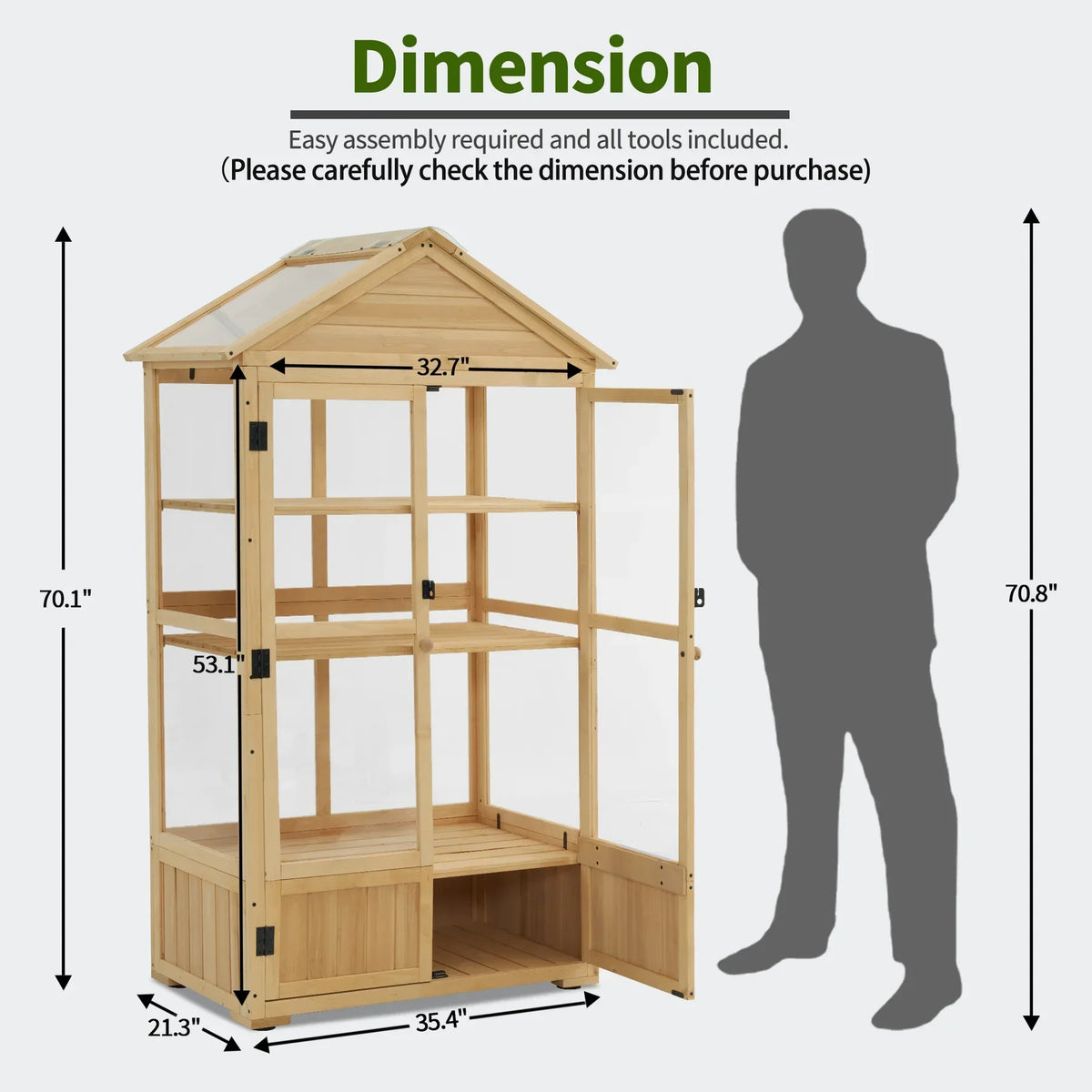 Nouveauté 2026 – Serre à châssis froid MCombo , armoire de serre en bois à 3 niveaux avec étagère réglable, abri de jardin à châssis froid pour une utilisation intérieure et extérieure, 0847