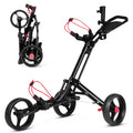 Nouveauté 2026 – Chariot de golf pliable à 3 roues en acier Costway avec porte-parapluie