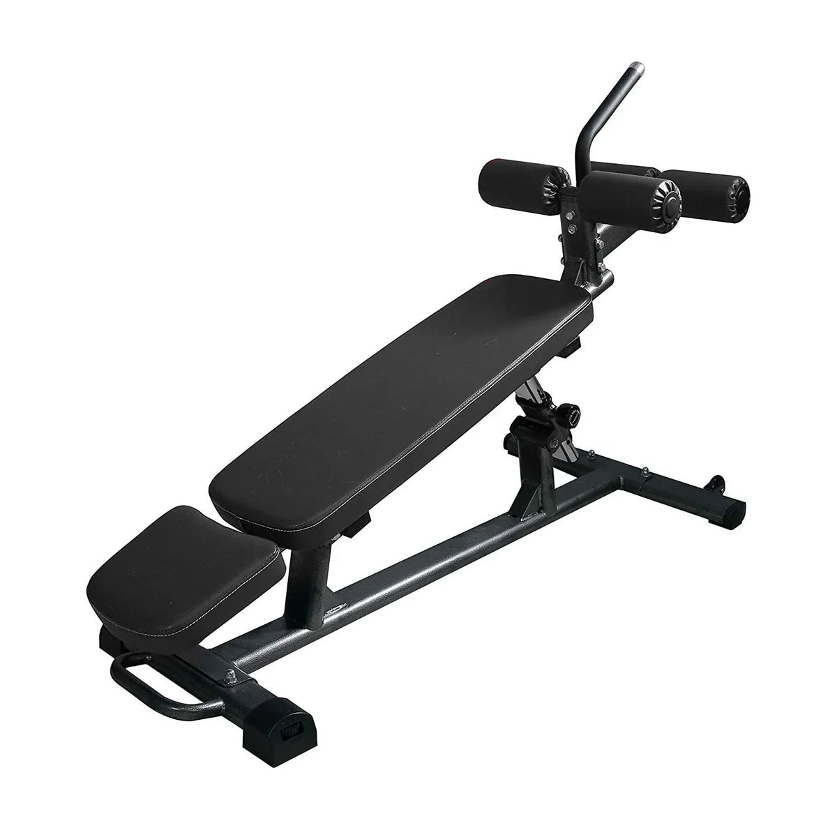 Nouveauté 2026 – Banc de musculation semi-professionnel Finer Form Elite , avec poignée pour crunch inversé, idéal pour les exercices abdominaux. Permet de réaliser des crunchs inversés et des relevés de buste inclinés. 4 hauteurs réglables. Noir