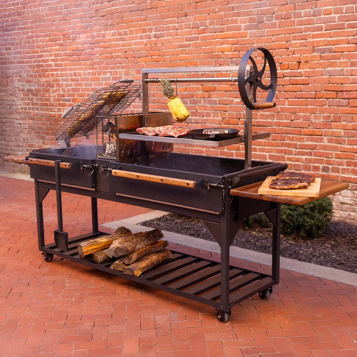Nouveauté 2026 – Barbecue argentin Santa Maria XL à bois et charbon de bois Backyard Discovery , avec pince Asado