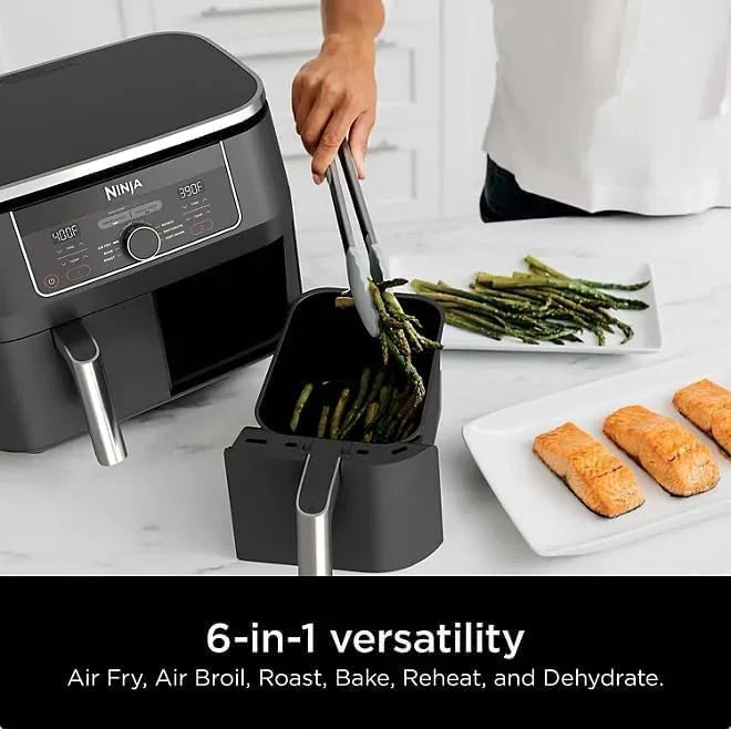 Nouveauté 2026 – Friteuse à air Ninja Foodi 8 pintes à 2 paniers , noire - Technologie DualZone, finition élégante