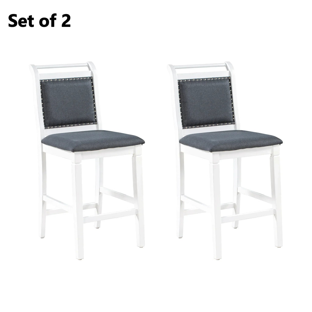 Nouveauté 2026 – Ensemble de salle à manger pliant 3 pièces en bois Harper & Bright Designs : table à abattants et 2 chaises de bar rembourrées, idéal pour les petits espaces, marron