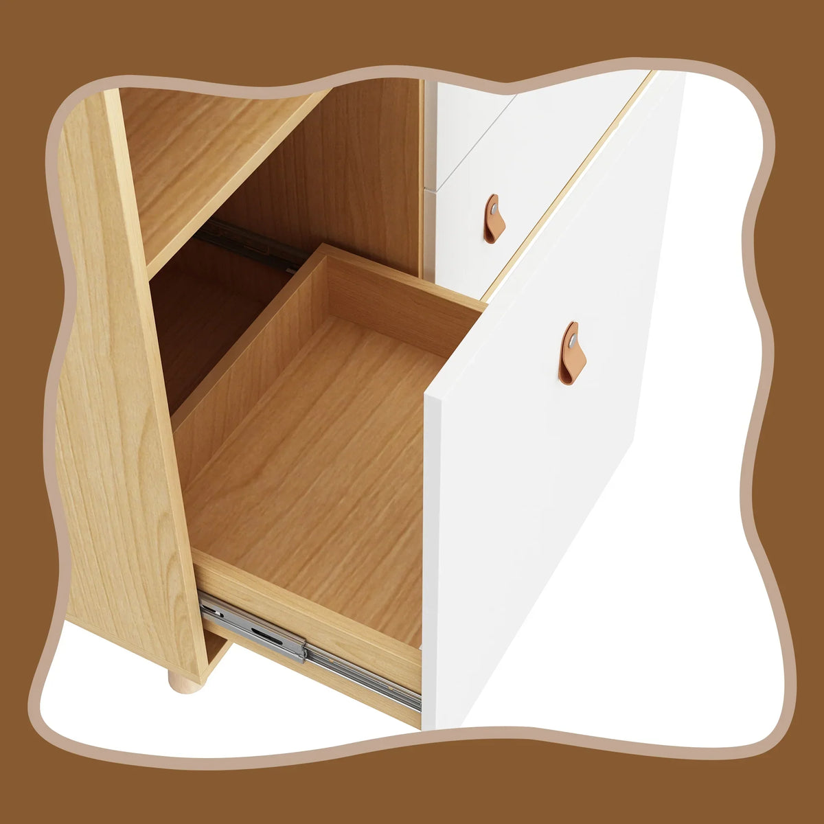 Nouveauté 2026 – Table à langer/commode pour chambre de bébé OXYLIFE , 114 cm (45 po), avec 4 tiroirs et une étagère, blanche
