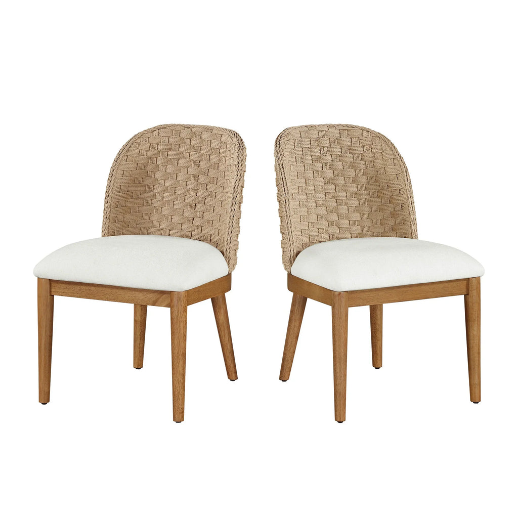Nouveauté 2026 – Ensemble de 2 chaises de salle à manger de style ferme Saylor de My Texas House, en bois naturel, année