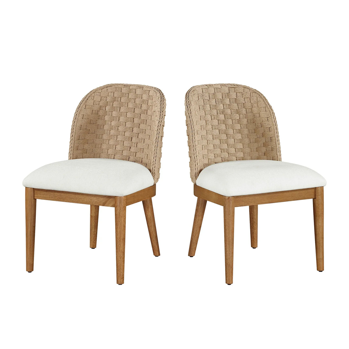 Nouveauté 2026 – Ensemble de 2 chaises de salle à manger de style ferme Saylor de My Texas House, en bois naturel, année