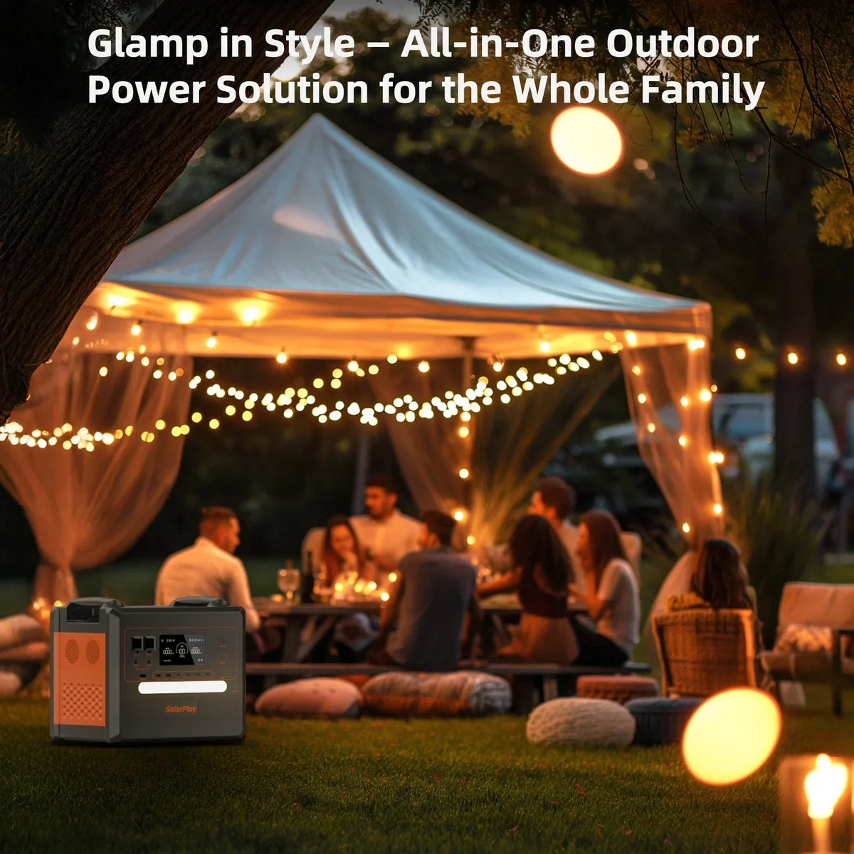 Nouveauté 2026 – Générateur solaire Solarplay 2400 W (4800 W en crête), avec panneau solaire de 400 W et batterie LiFePO4 portable de 2160 Wh, idéal pour le camping, la maison et les véhicules de secours