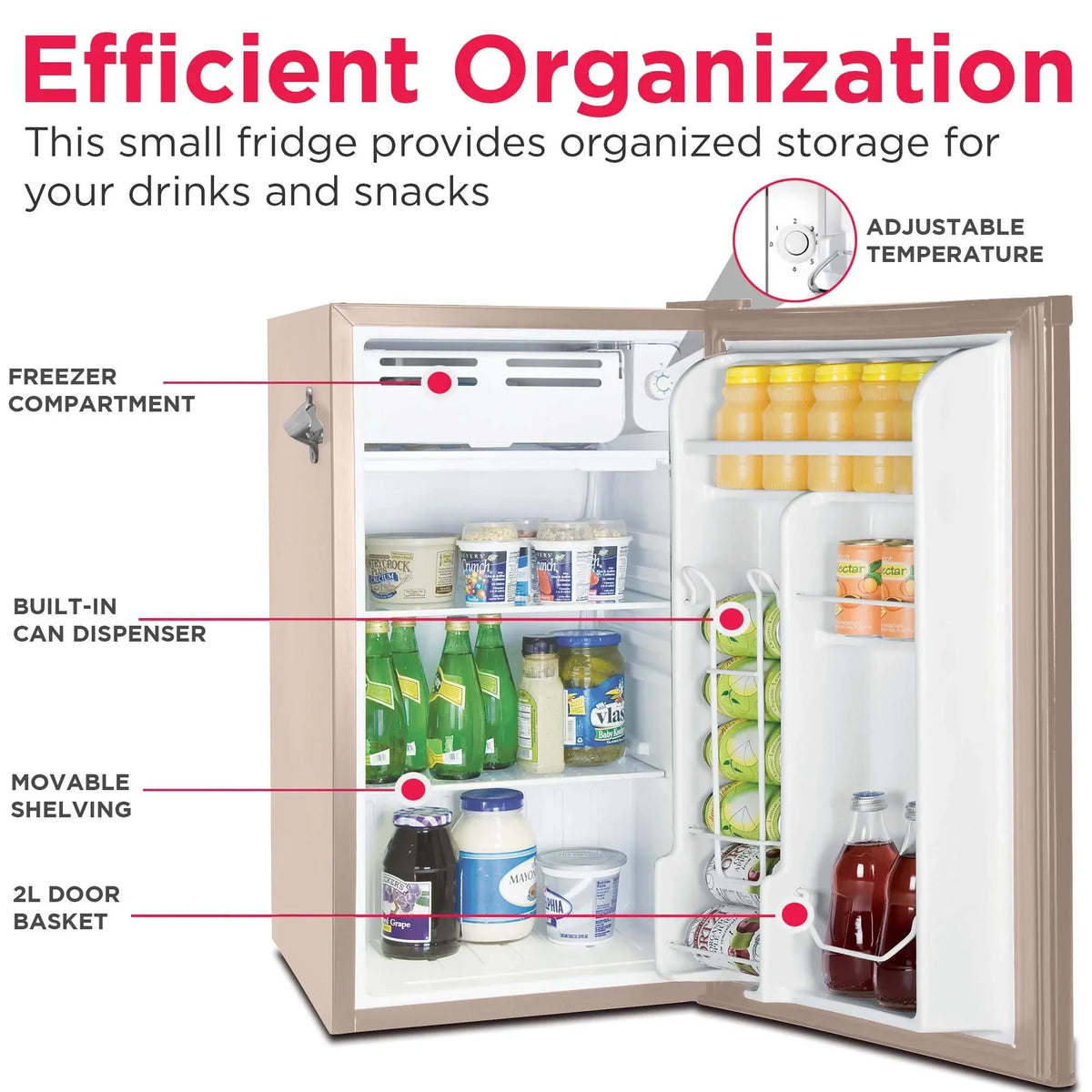 Nouveauté 2026 – Réfrigérateur de bar rétro Frigidaire EFR376-C-PINK 3,2 pi³ (rose), 65 watts, avec ouvre-bouteille latéral