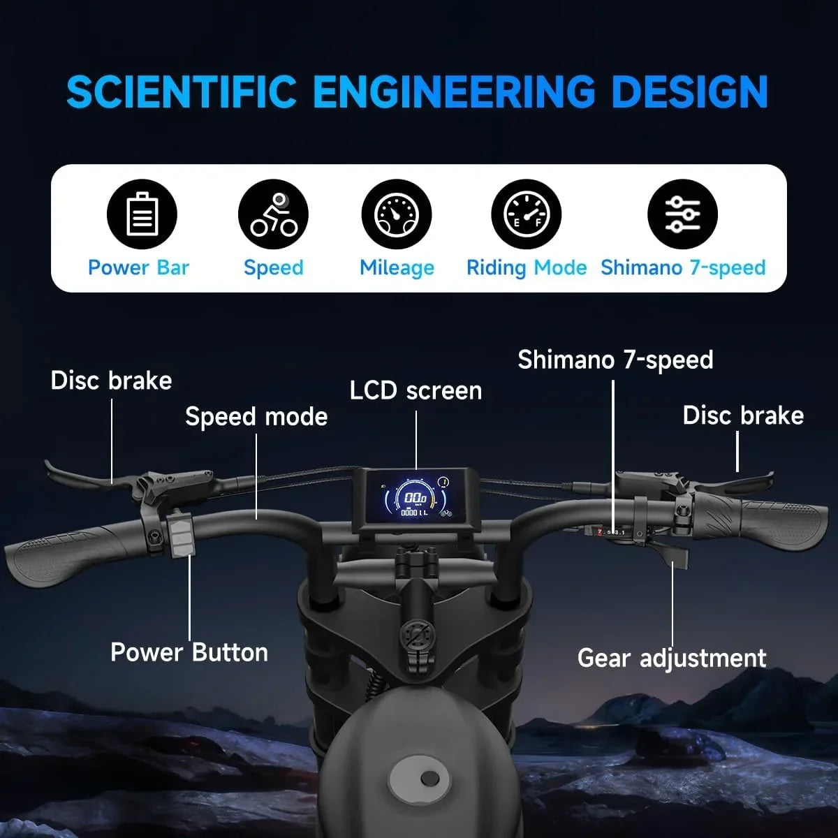 Nouveauté 2026 – Vélo électrique pour adultes avec moteur de 1500 W (puissance maximale), vitesse maximale de 56 km/h et autonomie de 90 km. Cyclomoteur électrique avec batterie de 18,9 Ah, VTT électrique tout-terrain à gros pneus de 20 pouces. Charg