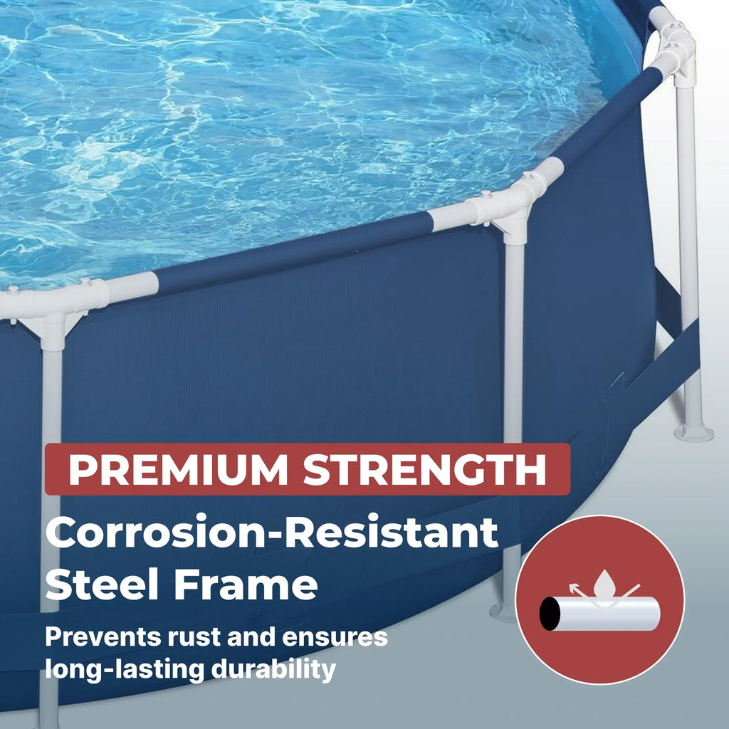 Nouveauté 2026 – Piscine hors sol ronde à structure métallique Coleman Steel Pro 12 pi x 33 po