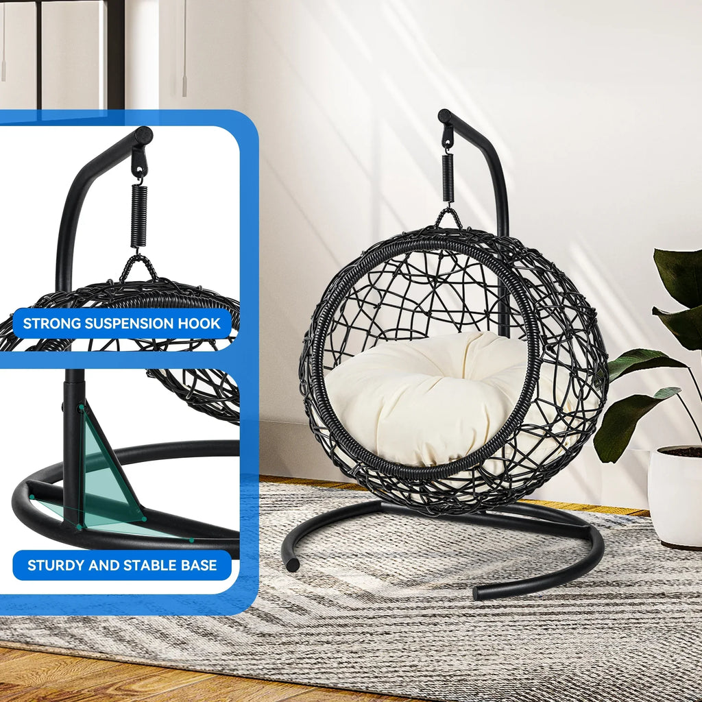 Nouveauté 2026 – Lit surélevé pour chat d'intérieur Dextrus avec coussin amovible, marron uni
