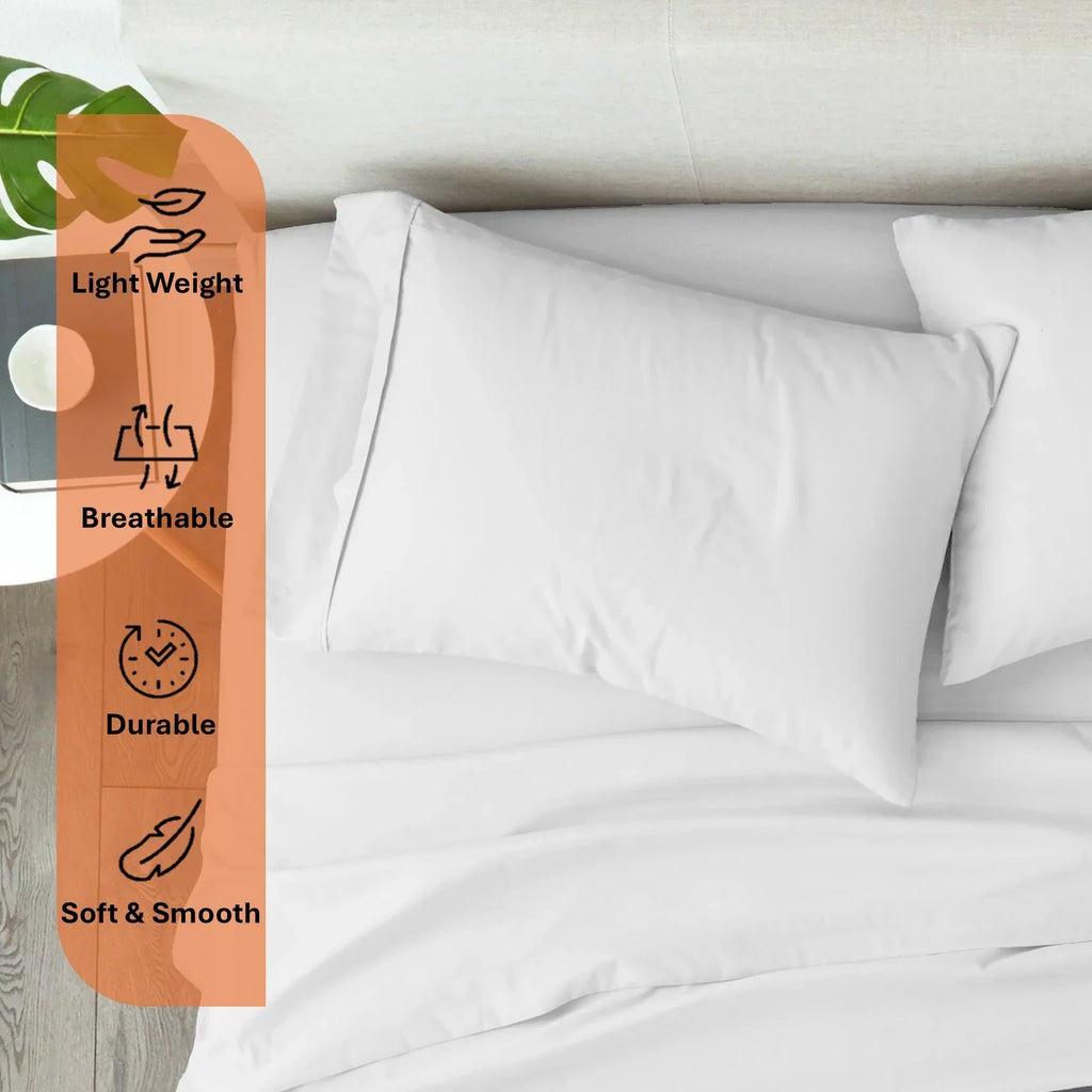 Nouveauté 2026 – Parure de lit 4 pièces en coton égyptien Giza 100 % (600 fils/cm²), drap-housse à bonnet profond de 38 cm, satin doux et respirant - Noir, 1 place
