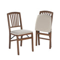 Nouveauté 2026 – Chaise pliante Mission Fusion (lot de 2) - Tissu rose poudré et bois fruitier