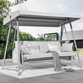 Nouveauté 2026 – Balancelle d'extérieur surdimensionnée 4 places TQKVIPI avec dossier réglable et auvent, convertible en lit suspendu 2 en 1 (capacité de 363 kg), avec coussins amovibles, idéale pour jardin, terrasse, piscine ou balcon