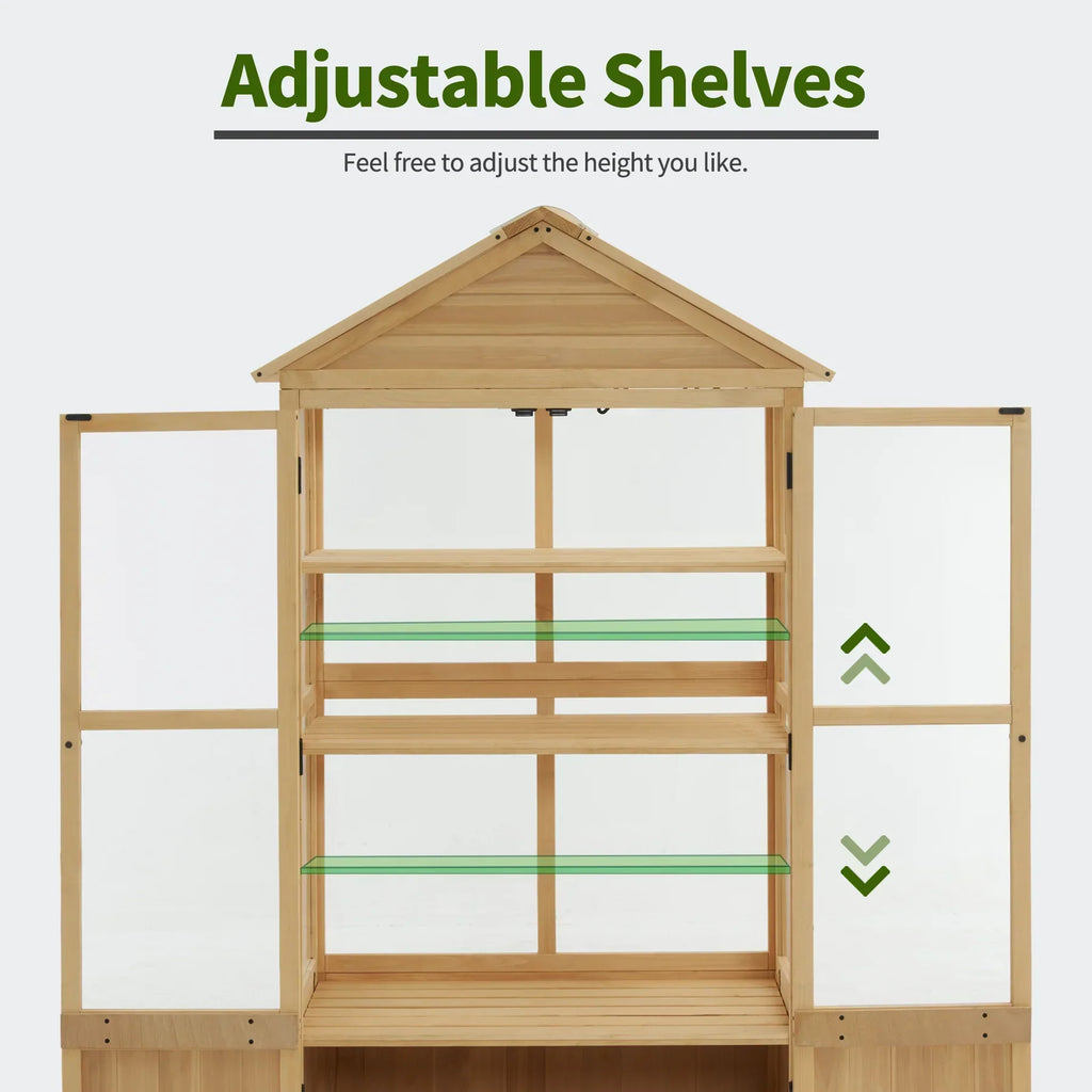 Nouveauté 2026 – Serre à châssis froid MCombo , armoire de serre en bois à 3 niveaux avec étagère réglable, abri de jardin à châssis froid pour une utilisation intérieure et extérieure, 0847