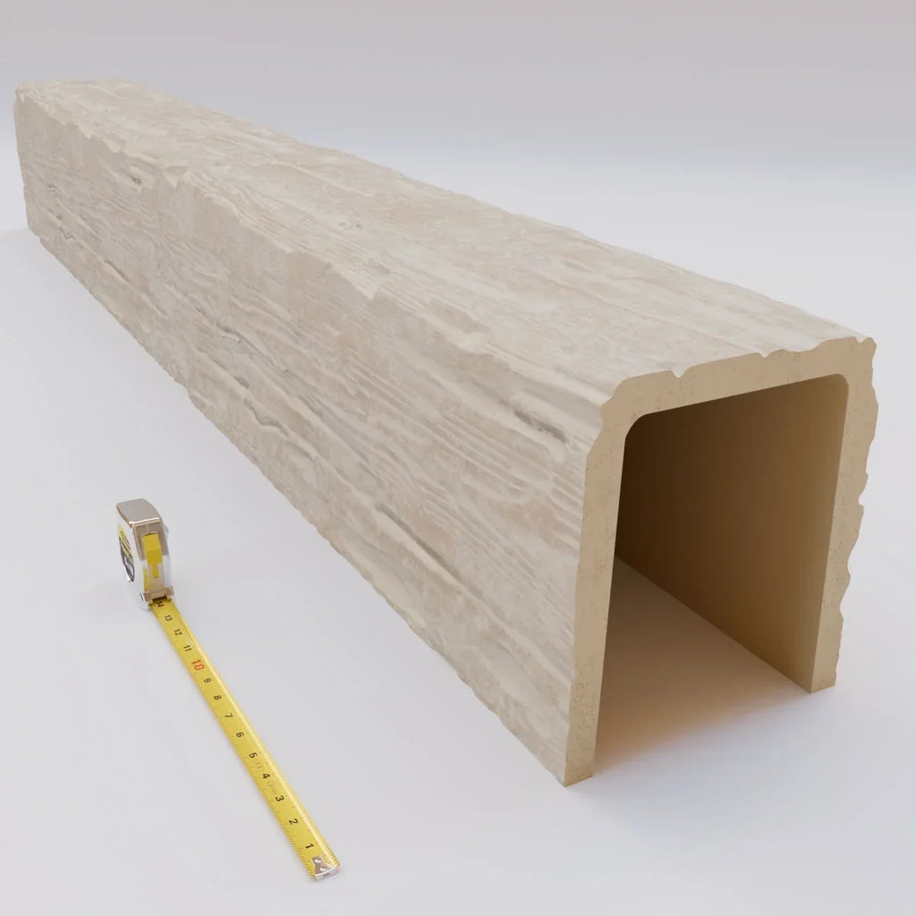 Nouveauté 2026 – Ekena Millwork 3 1/2 po L x 3 1/2 po H x 120 po P 3 côtés (poutre en U) Bois de récupération HeritageTimber Faux bois Poutre de plafond, Brun Kona