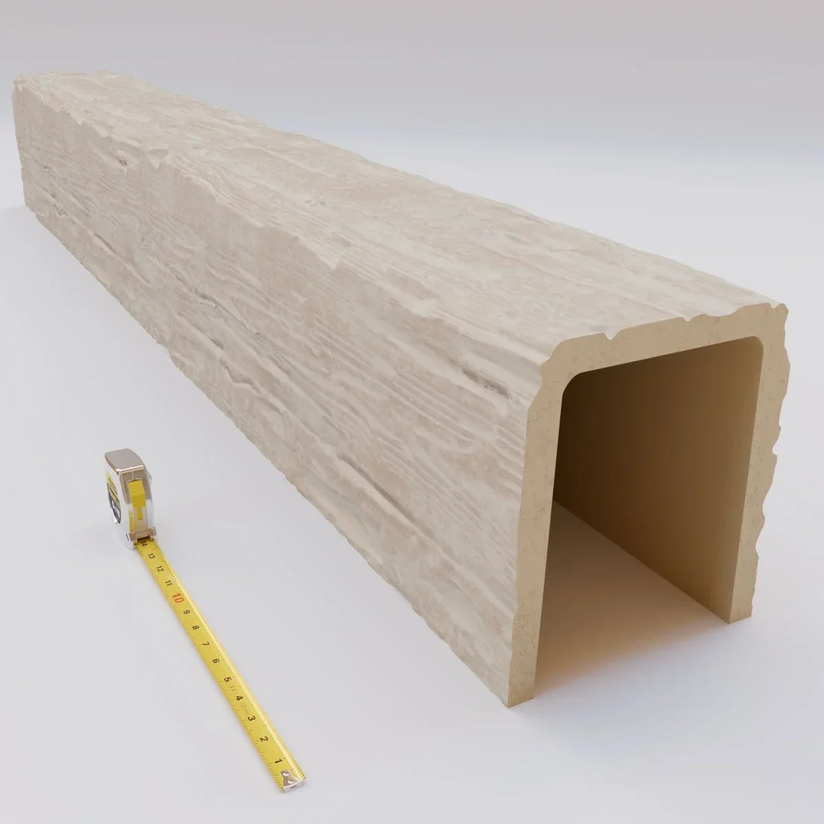 Nouveauté 2026 – Ekena Millwork 3 1/2 po L x 3 1/2 po H x 120 po P 3 côtés (poutre en U) Bois de récupération HeritageTimber Faux bois Poutre de plafond, Brun Kona