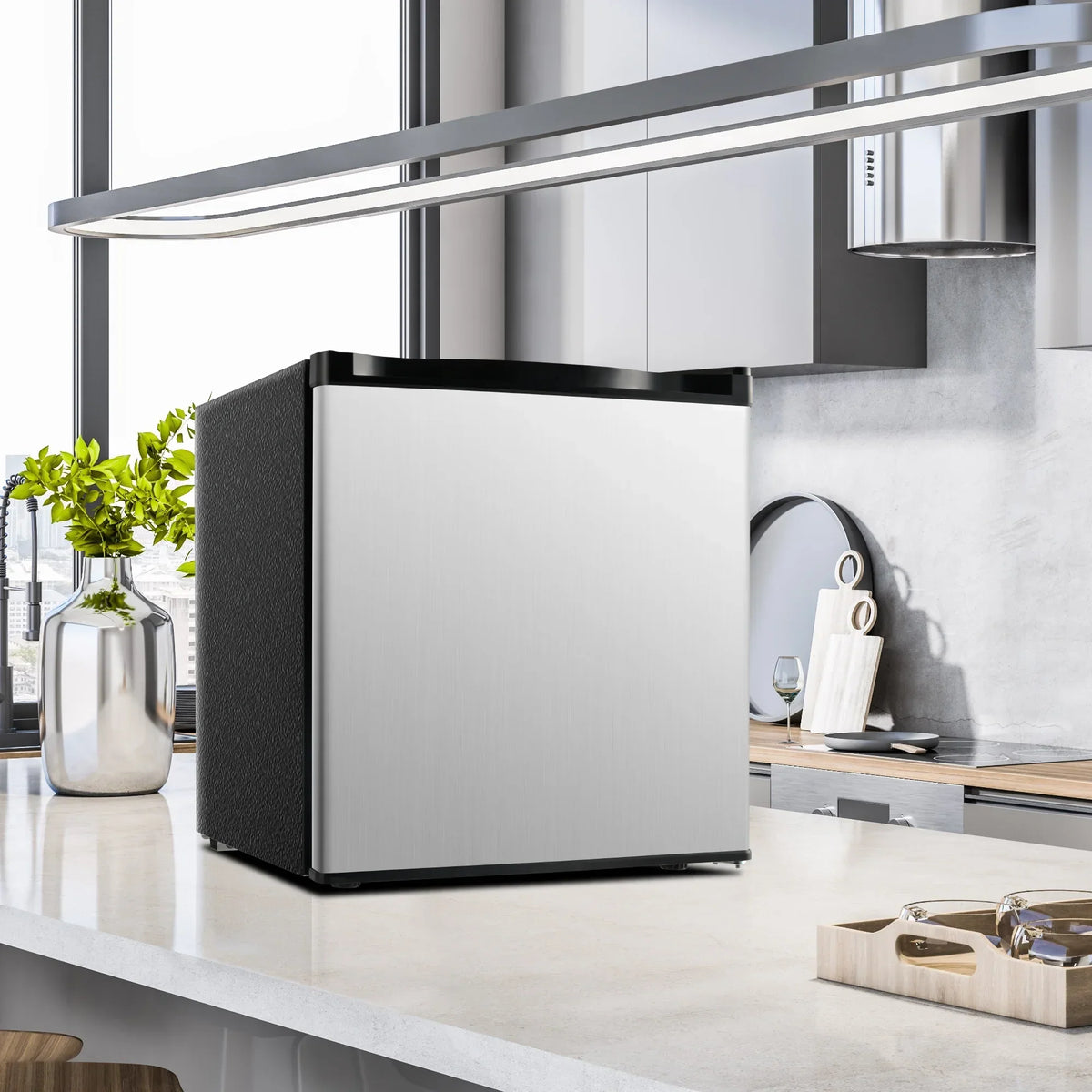 Nouveauté 2026 – Mini-réfrigérateur Simzlife , 1,6 pi³, avec congélateur, une porte, noir