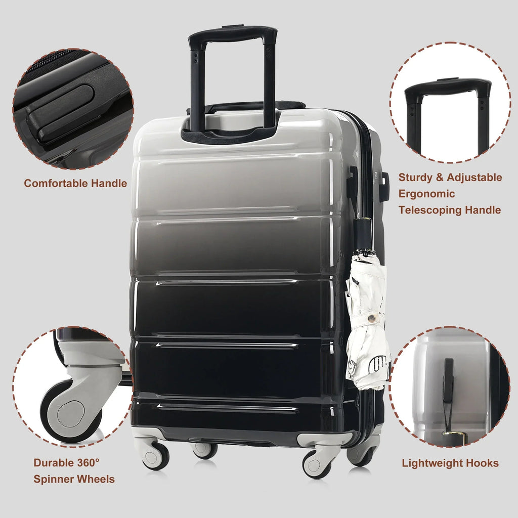 Nouveauté 2026 – Ensemble de 3 valises PAPROOS (51/61/71 cm), valise rigide légère avec port USB et crochets latéraux, bagage de voyage avec serrure TSA, valise à roulettes rigide pour l'école et les voyages, rose