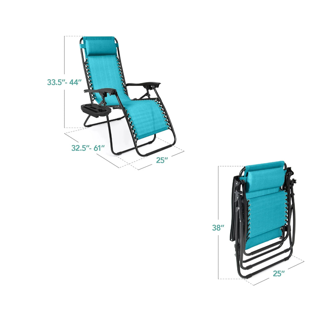 Nouveauté 2026 – Ensemble de 2 fauteuils inclinables zéro gravité Best Choice Products pour terrasse et piscine avec porte-gobelet - Gris