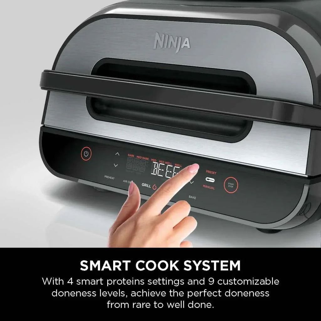 Nouveauté 2026 – Gril d'intérieur Foodi Smart XL 4 en 1 avec friteuse à air de 4 litres, rôtissage, cuisson au four et système de cuisson intelligent, FG550