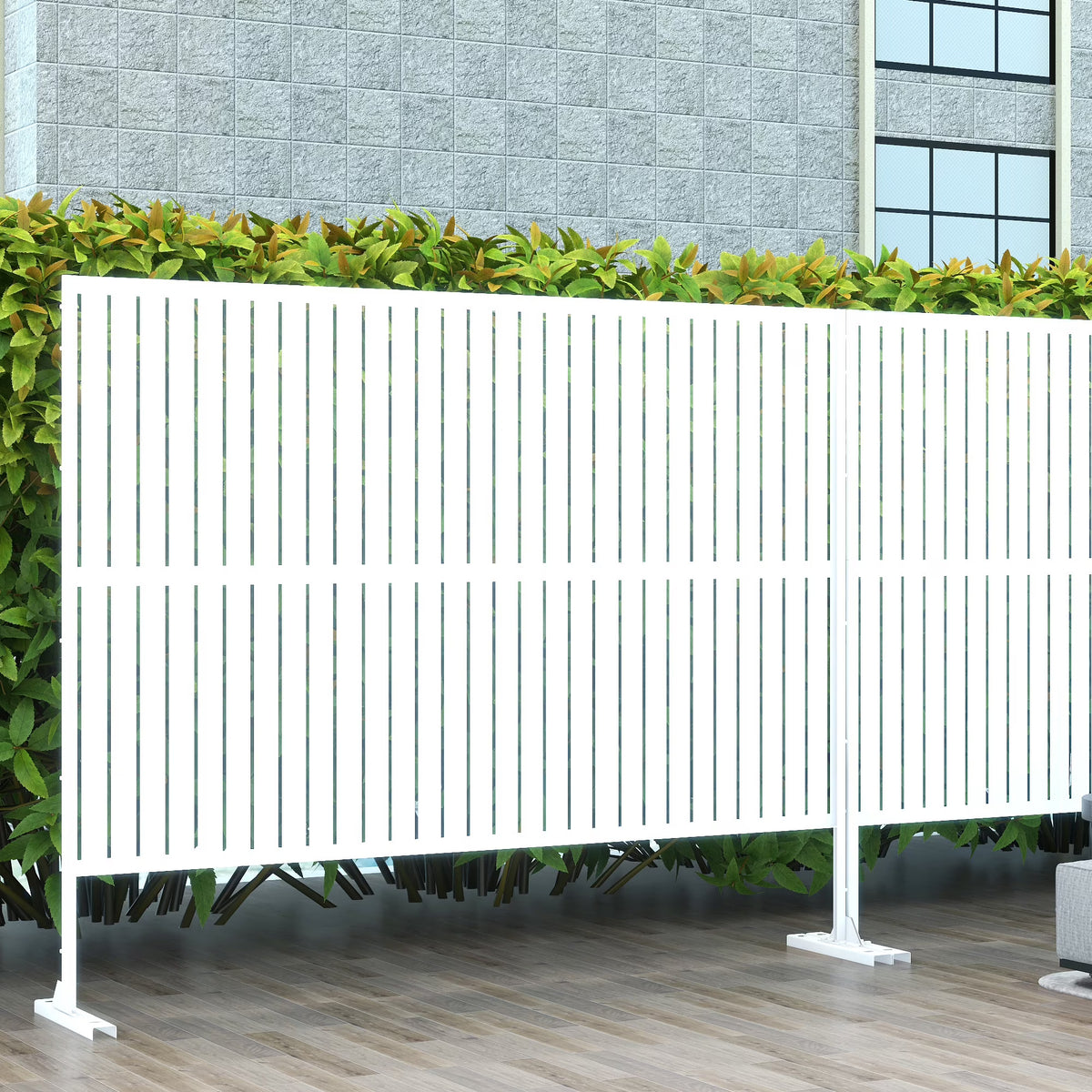 Nouveauté 2026 – Panneau de séparation extérieur en métal noir MAYEERTY 72*47" pour patio, style classique à persiennes