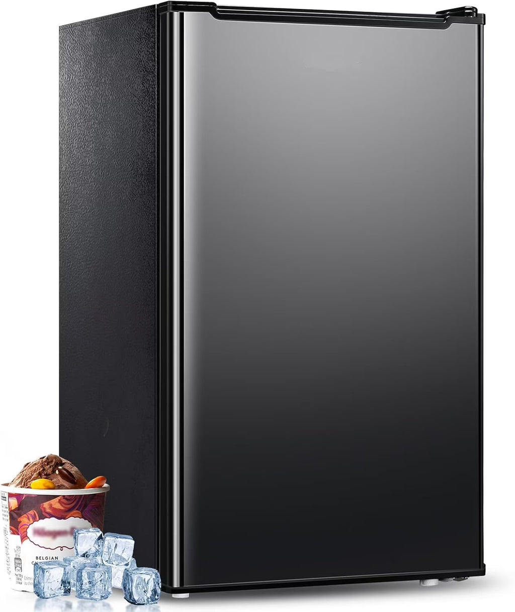 Nouveauté 2026 – Congélateur vertical Upright , congélateur vertical compact de 85 litres (3 pi³) avec thermostat réglable, mini-congélateur avec porte simple réversible en acier inoxydable, argent
