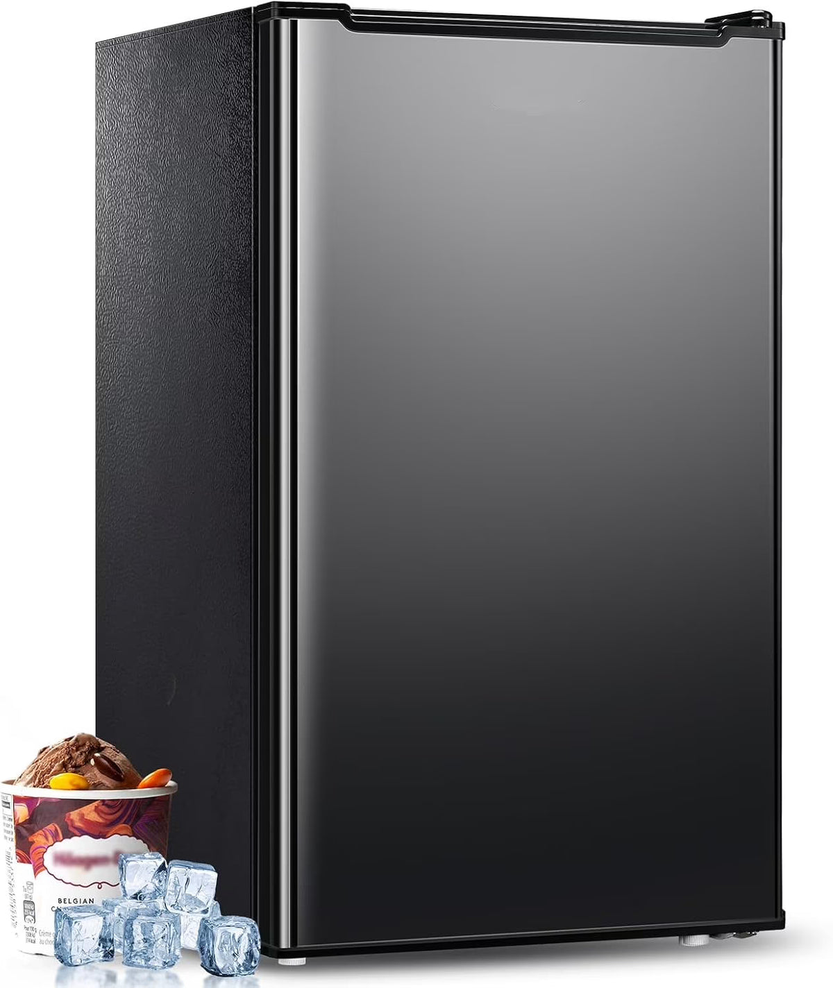 Nouveauté 2026 – Congélateur vertical Upright , congélateur vertical compact de 85 litres (3 pi³) avec thermostat réglable, mini-congélateur avec porte simple réversible en acier inoxydable, argent